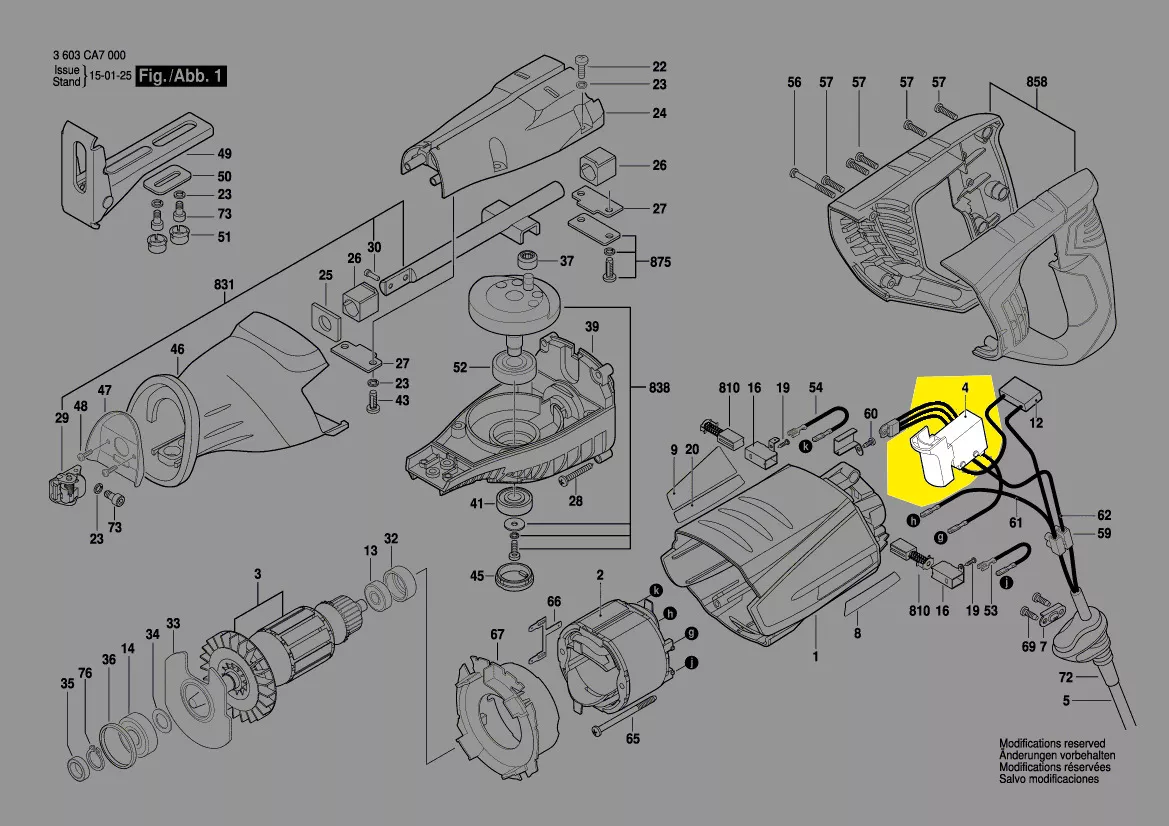 Interrupteur réf. 1 619 PA3 962 Bosch